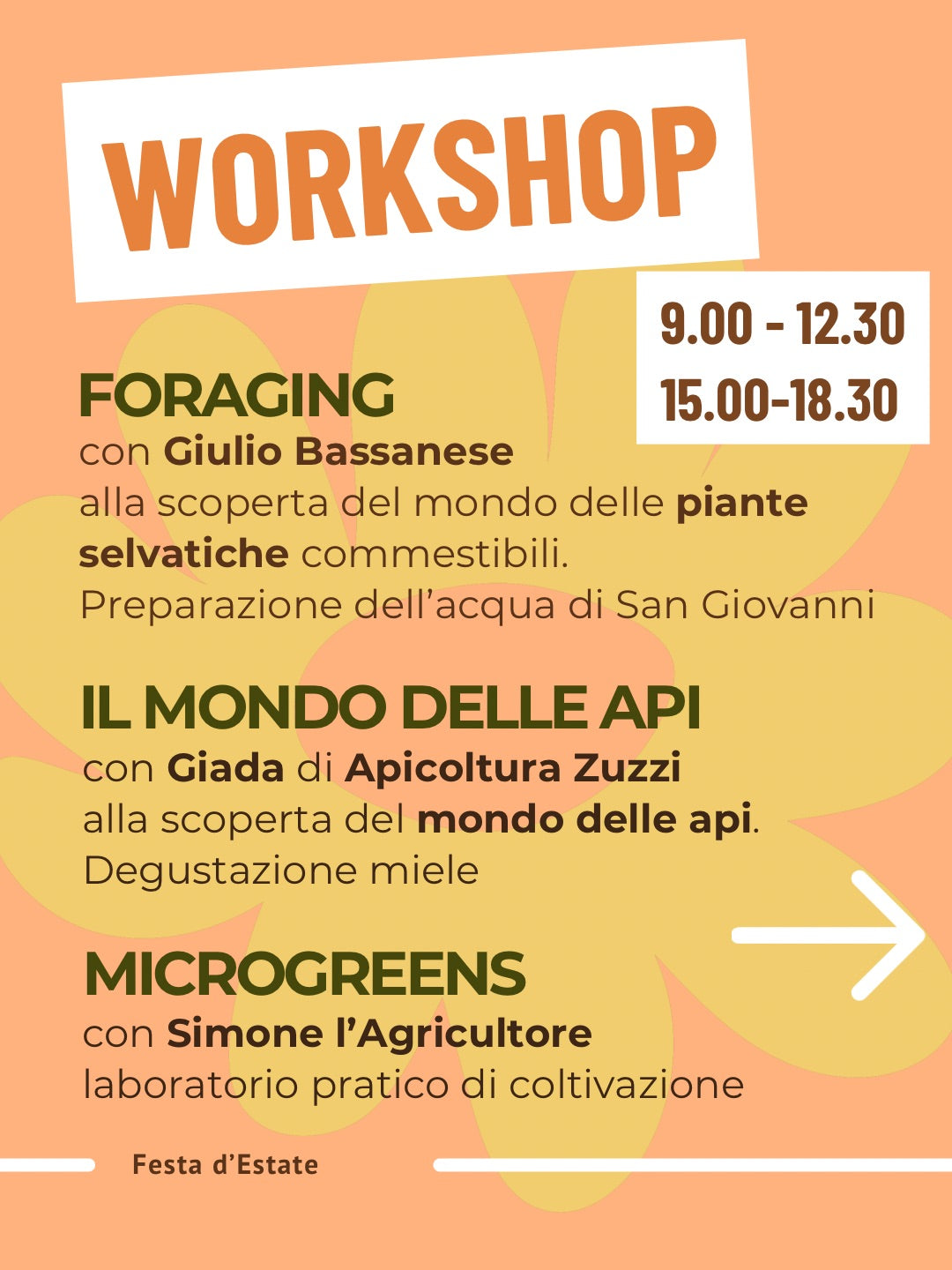 WORKSHOP - Festa d'estate 21 giugno 2026